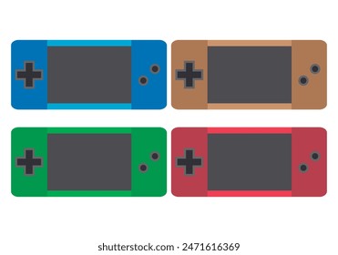 Various color handheld game console icon sheet.