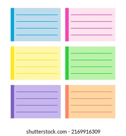 Various color note paper vector illustration