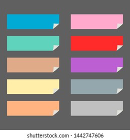 various color paper set on grey background. vector illustration
