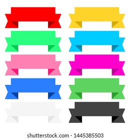 various color ribbons set isolated on white background. vector illustration 
