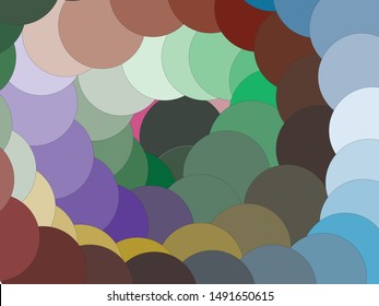 Various color of round shape arrange in virtigo, spin and dizziness