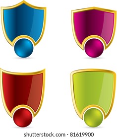 Various color shield design set