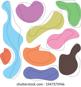 Various and colorful abstract and dynamic shape. Art Background Vector. Eps 10. 