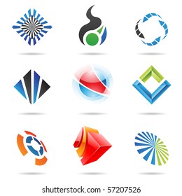 Various Colorful Abstract Icons Isolated On Stock Vector (Royalty Free ...