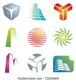 Various colorful architectural and construction icons for your  designs.