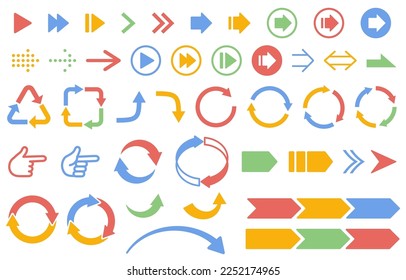 Various colorful arrow sets.Easy-to-use vector data.