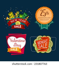 various colorful banner and tittle template for sale event