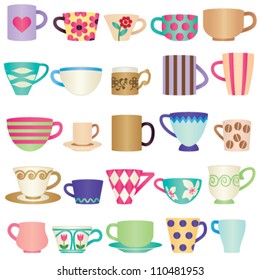 Various colorful cups