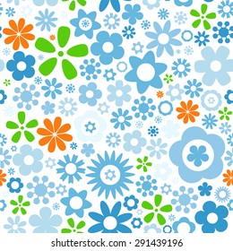 Various colorful flower seamless pattern background