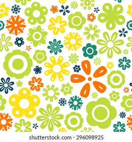 Various colorful flower seamless pattern background