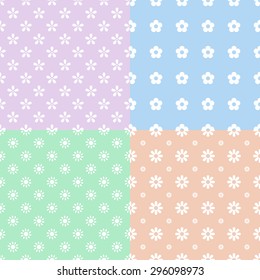 Various colorful flower seamless pattern background
