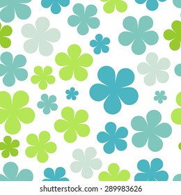 Various colorful flowers seamless pattern background