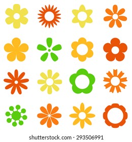 Various colorful flowers vector set