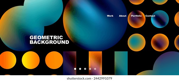 Various colorful geometric shapes abstract web template with gradients and light blur effects. Vector Illustration For Wallpaper, Banner, Background, Card, Book Illustration, landing page