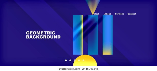 Various colorful geometric shapes abstract web template with gradients and light blur effects. Vector Illustration For Wallpaper, Banner, Background, Card, Book Illustration, landing page