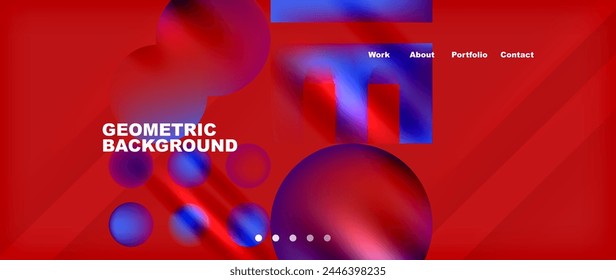 Various colorful geometric shapes abstract web template with gradients and light blur effects. Vector Illustration For Wallpaper, Banner, Background, Card, Book Illustration, landing page
