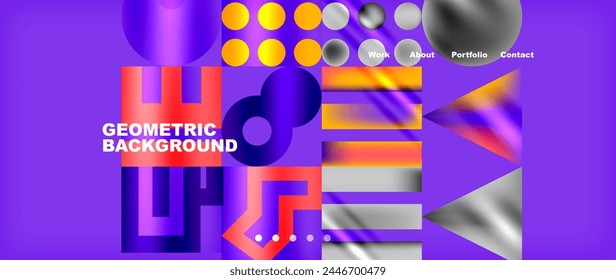 Various colorful geometric shapes abstract web template with gradients and light blur effects. Vector Illustration For Wallpaper, Banner, Background, Card, Book Illustration, landing page