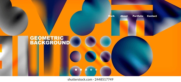 Various colorful geometric shapes abstract web template with gradients and light blur effects. Vector Illustration For Wallpaper, Banner, Background, Card, Book Illustration, landing page