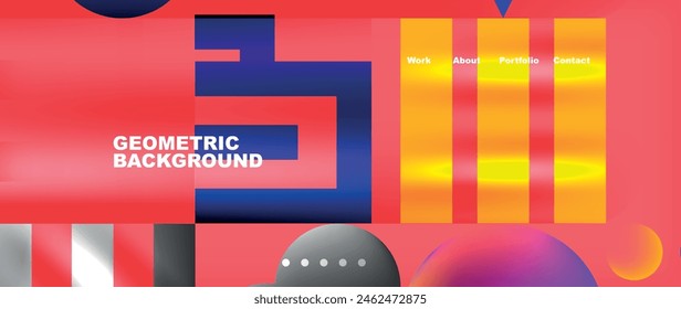 Various colorful geometric shapes abstract web template with gradients and light blur effects. Vector Illustration For Wallpaper, Banner, Background, Card, Book Illustration, landing page