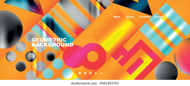 Various colorful geometric shapes abstract web template with gradients and light blur effects. Vector Illustration For Wallpaper, Banner, Background, Card, Book Illustration, landing page