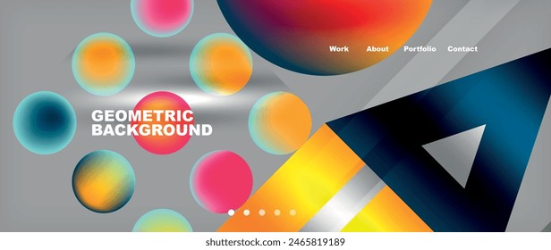 Various colorful geometric shapes abstract web template with gradients and light blur effects. Vector Illustration For Wallpaper, Banner, Background, Card, Book Illustration, landing page
