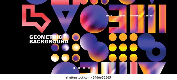 Various colorful geometric shapes abstract web template with gradients and light blur effects. Vector Illustration For Wallpaper, Banner, Background, Card, Book Illustration, landing page