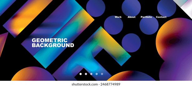 Various colorful geometric shapes abstract web template with gradients and light blur effects. Vector Illustration For Wallpaper, Banner, Background, Card, Book Illustration, landing page