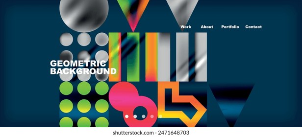 Various colorful geometric shapes abstract web template with gradients and light blur effects. Vector Illustration For Wallpaper, Banner, Background, Card, Book Illustration, landing page