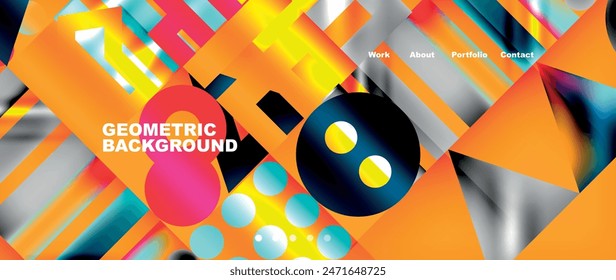 Various colorful geometric shapes abstract web template with gradients and light blur effects. Vector Illustration For Wallpaper, Banner, Background, Card, Book Illustration, landing page