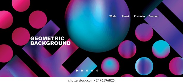 Various colorful geometric shapes abstract web template with gradients and light blur effects. Vector Illustration For Wallpaper, Banner, Background, Card, Book Illustration, landing page