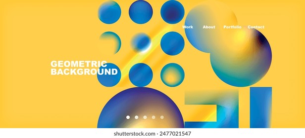Various colorful geometric shapes abstract web template with gradients and light blur effects. Vector Illustration For Wallpaper, Banner, Background, Card, Book Illustration, landing page