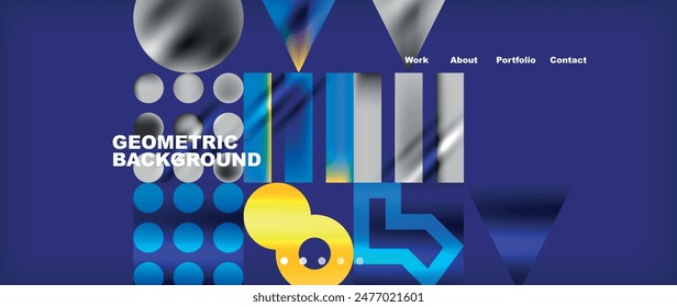 Various colorful geometric shapes abstract web template with gradients and light blur effects. Vector Illustration For Wallpaper, Banner, Background, Card, Book Illustration, landing page