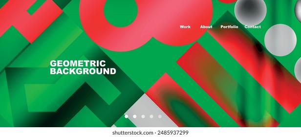 Various colorful geometric shapes abstract web template with gradients and light blur effects. Vector Illustration For Wallpaper, Banner, Background, Card, Book Illustration, landing page