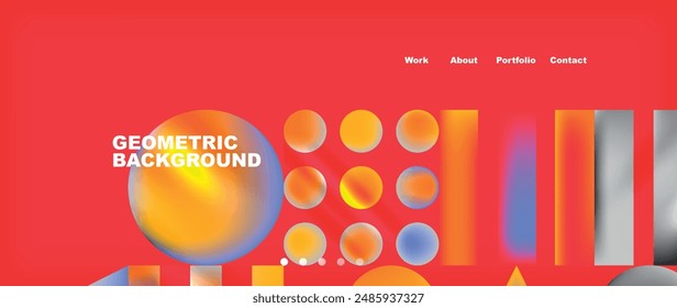 Various colorful geometric shapes abstract web template with gradients and light blur effects. Vector Illustration For Wallpaper, Banner, Background, Card, Book Illustration, landing page