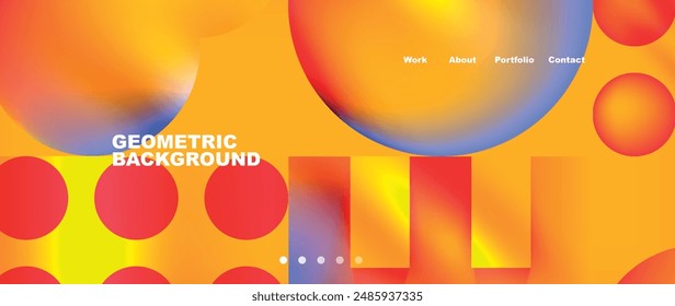 Various colorful geometric shapes abstract web template with gradients and light blur effects. Vector Illustration For Wallpaper, Banner, Background, Card, Book Illustration, landing page