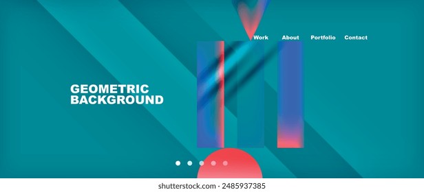 Various colorful geometric shapes abstract web template with gradients and light blur effects. Vector Illustration For Wallpaper, Banner, Background, Card, Book Illustration, landing page