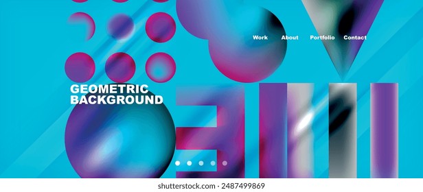 Various colorful geometric shapes abstract web template with gradients and light blur effects. Vector Illustration For Wallpaper, Banner, Background, Card, Book Illustration, landing page