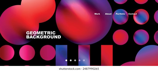 Various colorful geometric shapes abstract web template with gradients and light blur effects. Vector Illustration For Wallpaper, Banner, Background, Card, Book Illustration, landing page
