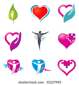 Various colorful health care icons for your  designs.