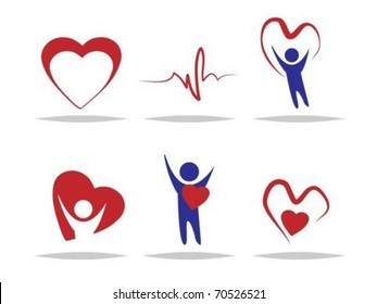 Various colorful health care icons