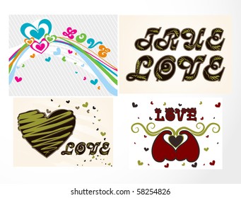 Various colorful heart background set for your designs.