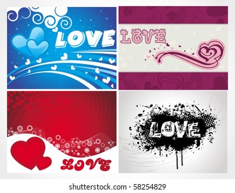 Various colorful heart background set for your designs.