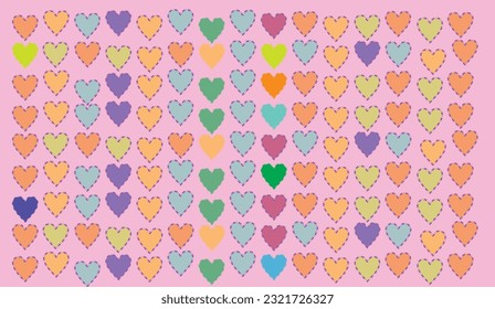 varios corazones coloridos ilustraciones vectoriales sin fisuras