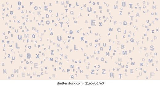 Various Colorful Random Randomly Placed and Sized Letters Pattern - Texture, Background, Design Element in Editable Vector Format