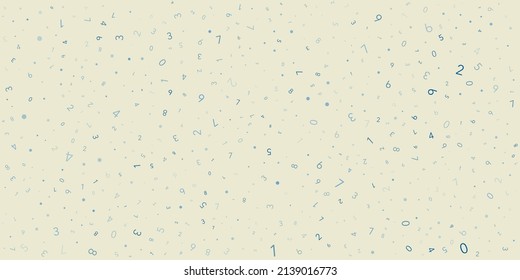Various Colorful Randomly Placed, Sized and Oriented Numbers Pattern - Texture, Background, Design Element in Editable Vector Format