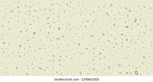 Various Colorful Randomly Placed, Sized and Oriented Numbers Pattern - Texture, Background, Design Element in Editable Vector Format
