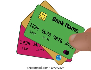various colors of credit card