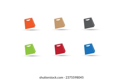 various colors shoping bag icon logo vector 
