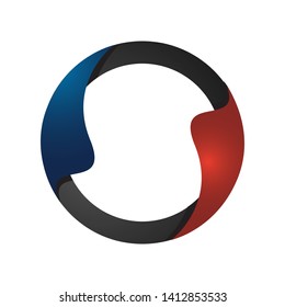 various colors vector abstract circle logo design template.
 flow line round shape and loop symbol. geometric technology web rings graphic element.