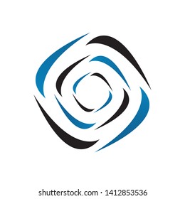 various colors vector abstract circle logo design template.
 flow line round shape and loop symbol. geometric technology web rings graphic element.